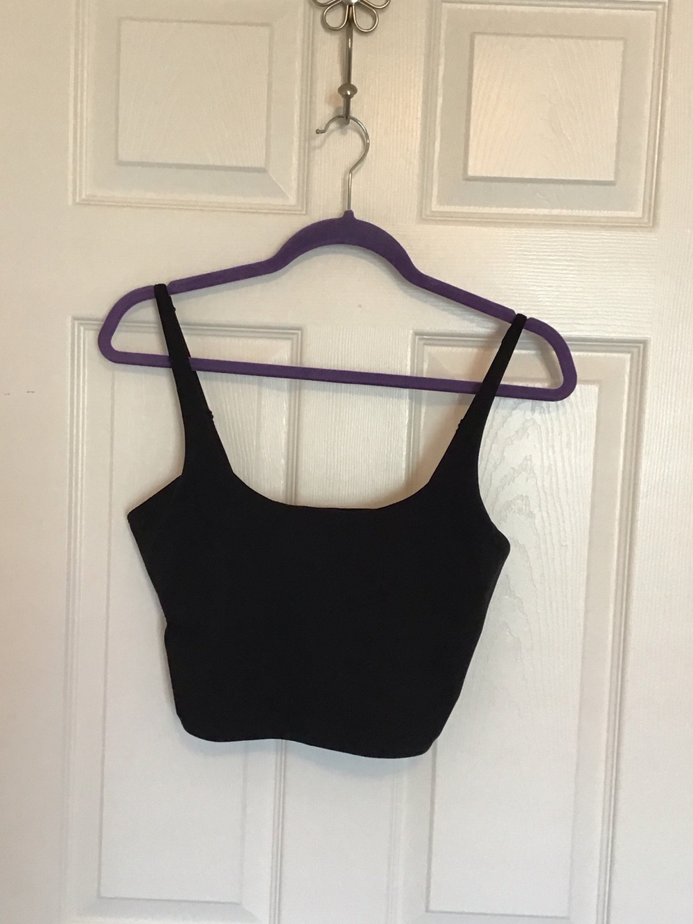 Athleta Black Cropped Tank Top with Thin Straps